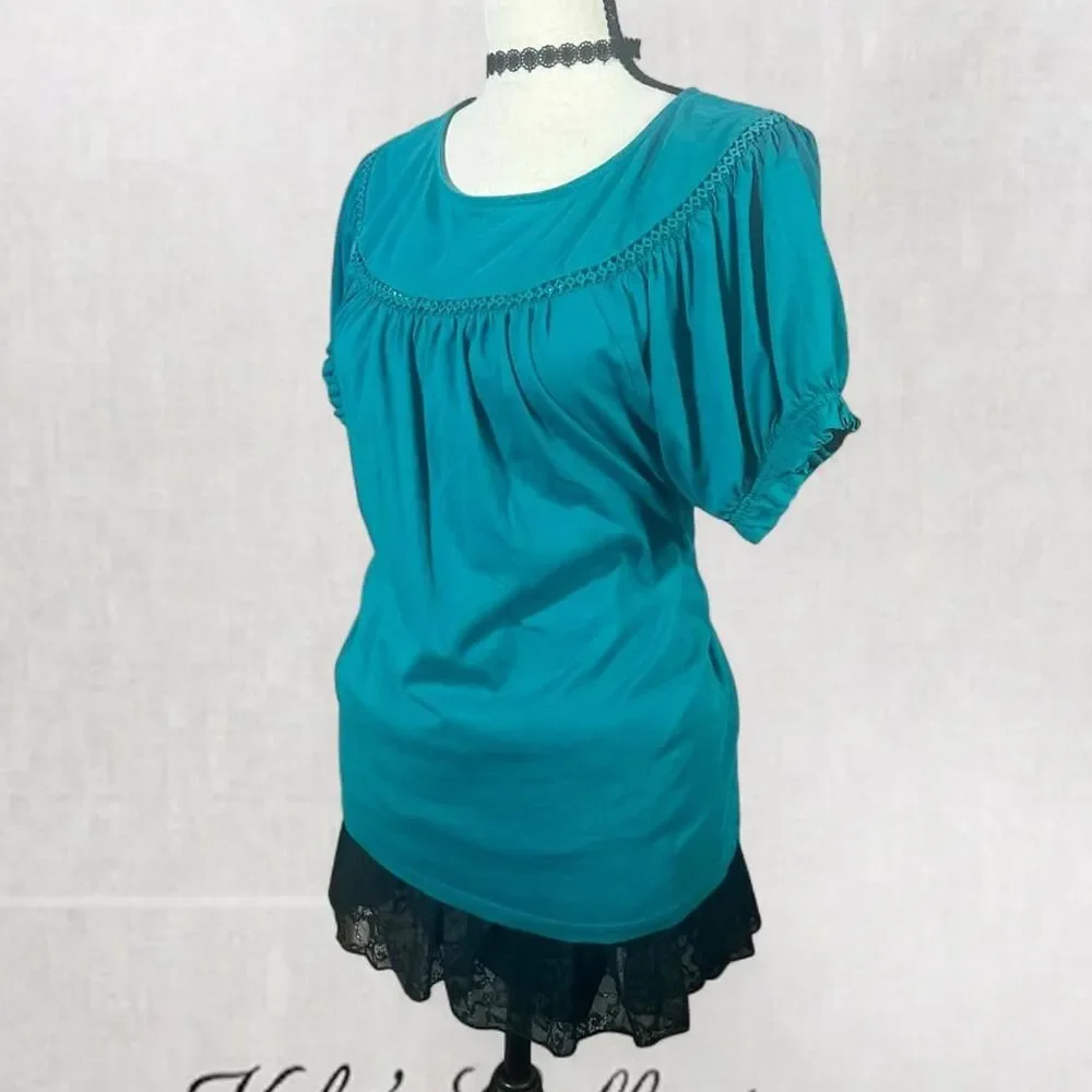 Cottagecore Chest Detail Puff Sleeve Blouse
